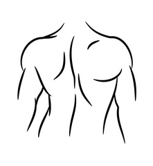Fitness woman - back. Vector illustration