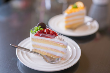 fresh milk cherry cake