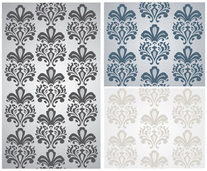 Vector Baroque ornament pattern set. Design for wallpapers, textures or invitation card. Purple and gold color