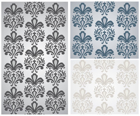 Vector Baroque ornament pattern set. Design for wallpapers, textures or invitation card. Purple and gold color