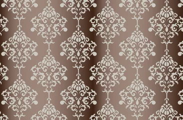 Zelfklevend Fotobehang Vector Baroque ornament pattern on shinny gradient background. Design for wallpapers, textures or invitation card. Gold color © castecodesign
