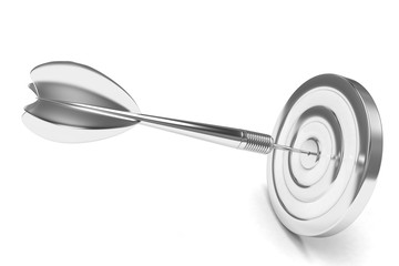 arrow darts in target. 3d rendering.