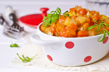 Vegetable stew with sauce