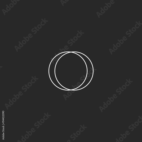 "Monogram letter O logo, merger two hipster letters O, overlapping thin