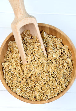 Oat in bamboo bowl