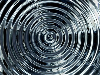 Concentric Ripple Effect Circles in Liquid Material, Silver Metal Colored Water Resonance...