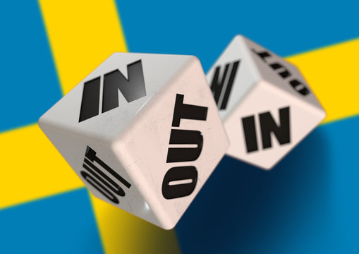 In or Out vote on dice for Sweden leaving the European Union