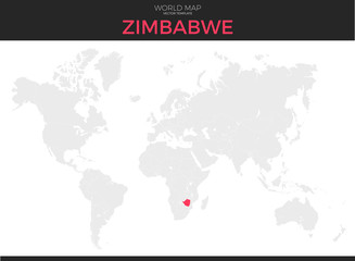 Fototapeta na wymiar Republic of Zimbabwe Location Map