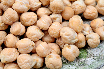 Chick peas on table