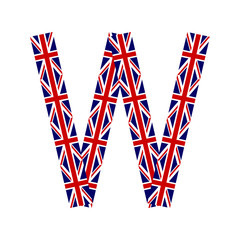 Letter W made from United Kingdom flags