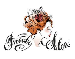 Beautuful Woman logo template.