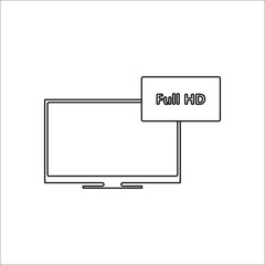 LCD TV FULL HD thinline simple icon on background