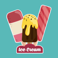 Set of vintage ice cream. Dessert design. Vector graphic