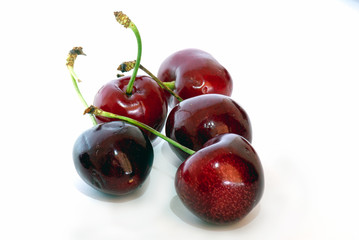Group of cherries (isolated )