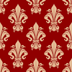 Seamless victorian fleur-de-lis pattern background