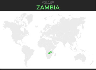 Fototapeta na wymiar Republic of Zambia Location Map