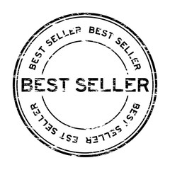 Grunge black best seller rubber stamp