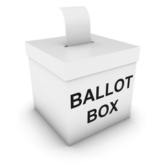 Ballot Box with Blank Polling Card 3D Illustration