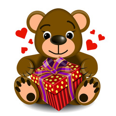 plush toy-love bear with box gift