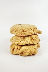 Stack of oatmeal raisin cookies