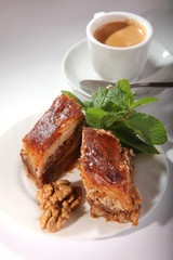 Eastern Baklava with nuts and mint