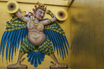 Statues of buddhist goddesses at top hill in Kuenselphodrang Nature Park, Thimphu, Bhutan -...