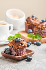 Carrot muffins with blueberrie
