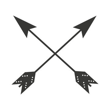indian arrow  cross isolated icon design