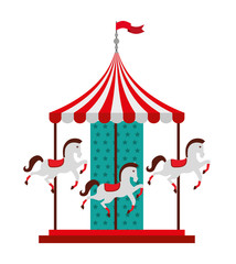 carousel horses isolated icon design © Gstudio
