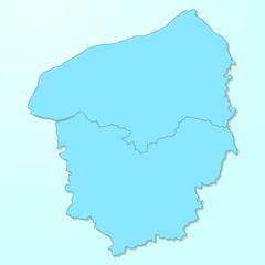 Upper Normandy blue map on degraded background vector
