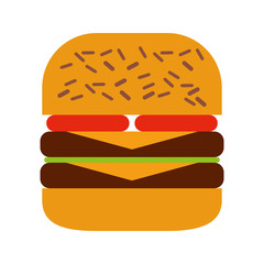 delicious burger isolated icon design