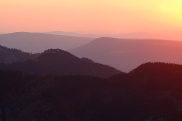 Sunset at mountains