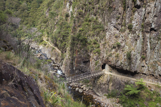 Suspension bridge near the bottom of the gorge.