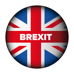 United Kingdom (UK) flag button with Brexit sign