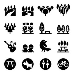 Park icon set Vector illustration