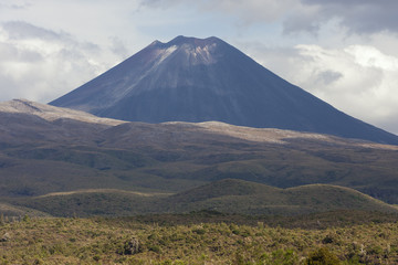 Fototapeta premium The plains in front of Mount Ngauruhoe.