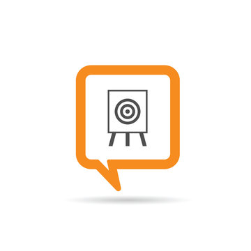 square orange speech bubble with target icon