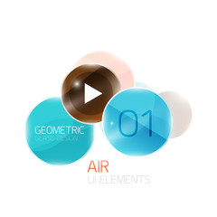 Abstract glass circles with sample text. Option info banner