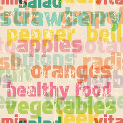 healthy food seamless background, vector illustration