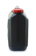 Gray plastic gallon isolated with path.