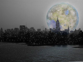 NYC Terra formed Moon Rise