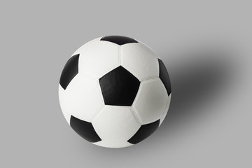 soccer ball isolated on grey background , with clipping path