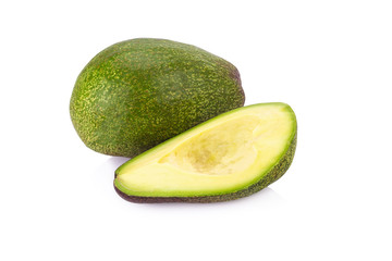 avocado slices isolated on a white background