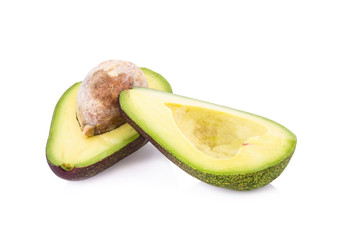 avocado slices isolated on a white background