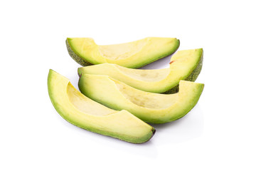 avocado slices isolated on a white background