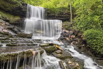 Foto op Plexiglas West Milton Cascades, a waterfall in Miami County, Ohio © Kenneth Keifer