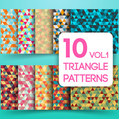 Set of colorful triangle vector backgrounds