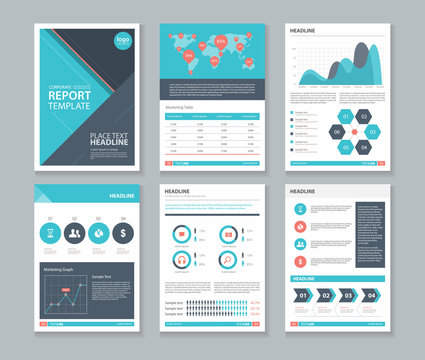 company profile ,annual report , brochure , flyer, page layout template,and business info chart element template