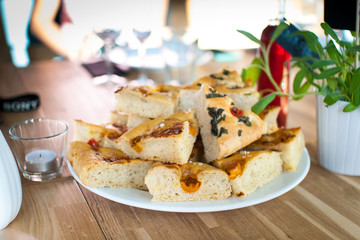 Homemade Italian rosemary Focaccia bread