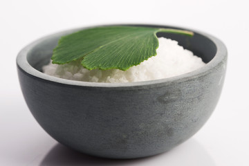 ginkgo biloba leaf and bath salt